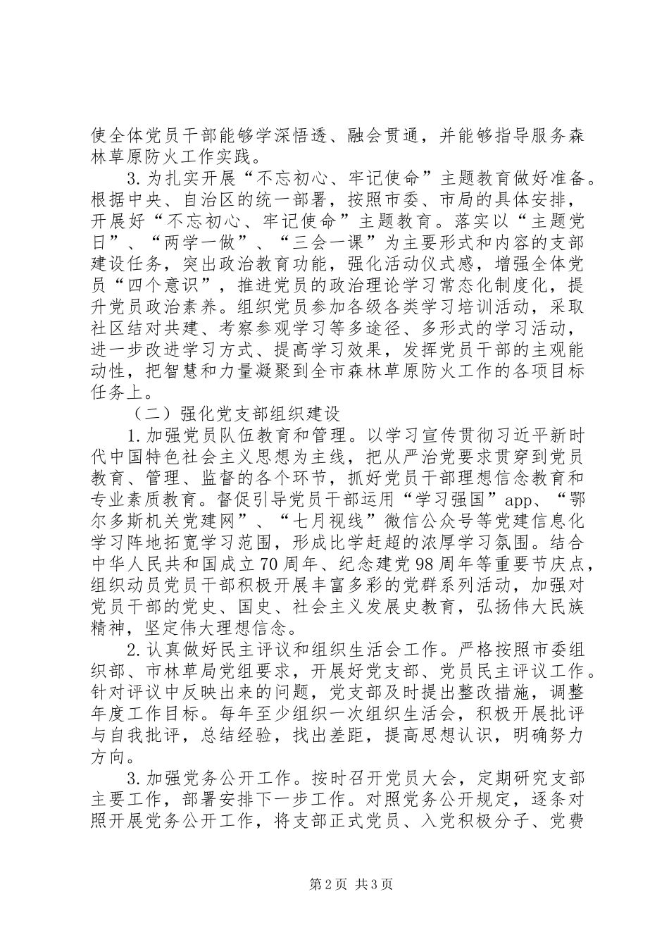 防火办党支部党建工作计划_第2页