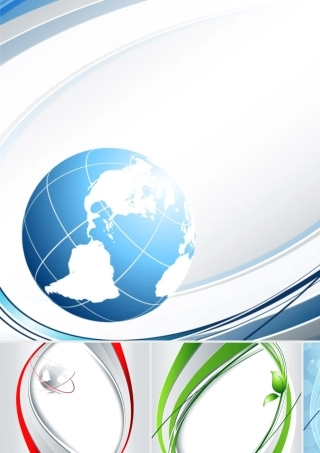 淡蓝色地球商务应用模板