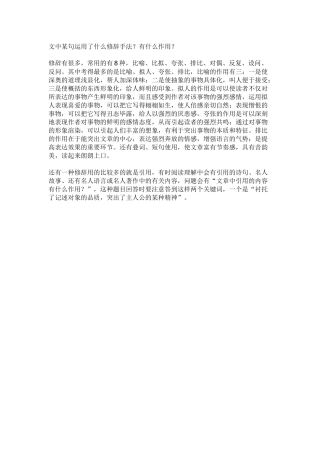 文中某句运用了什么修辞手法