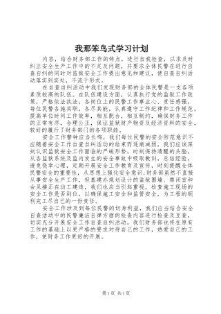 我那笨鸟式学习计划