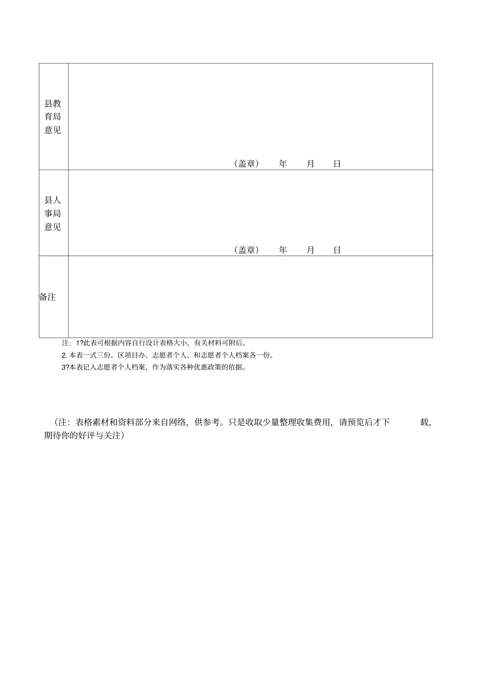 农村特设教师岗位计划鉴定表_第2页