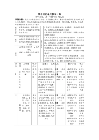 武术运动单元教学计1