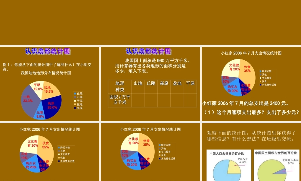 六年级数学下册《扇形统计图》第一课时课件