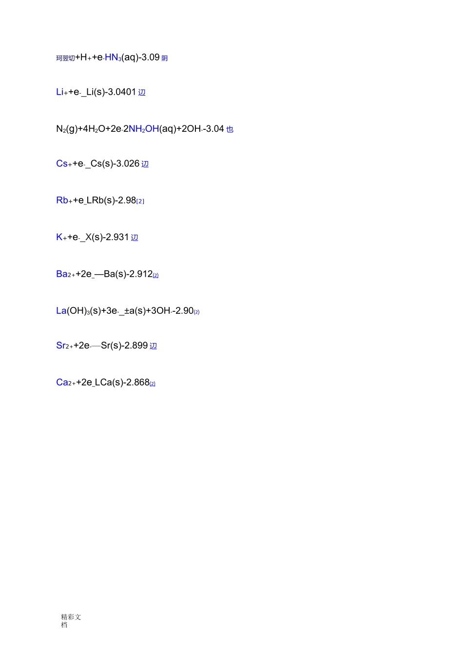 实用的标准氧化还原电位表_第2页