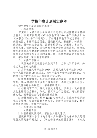 学校年度计划制定参考