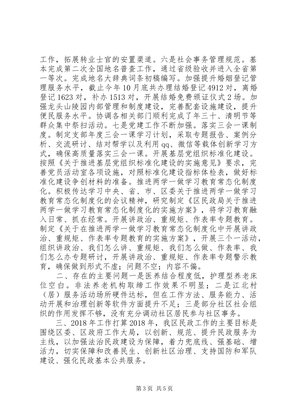 民政局XX年工作总结及XX年工作计划_第3页