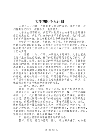 大学期间个人计划
