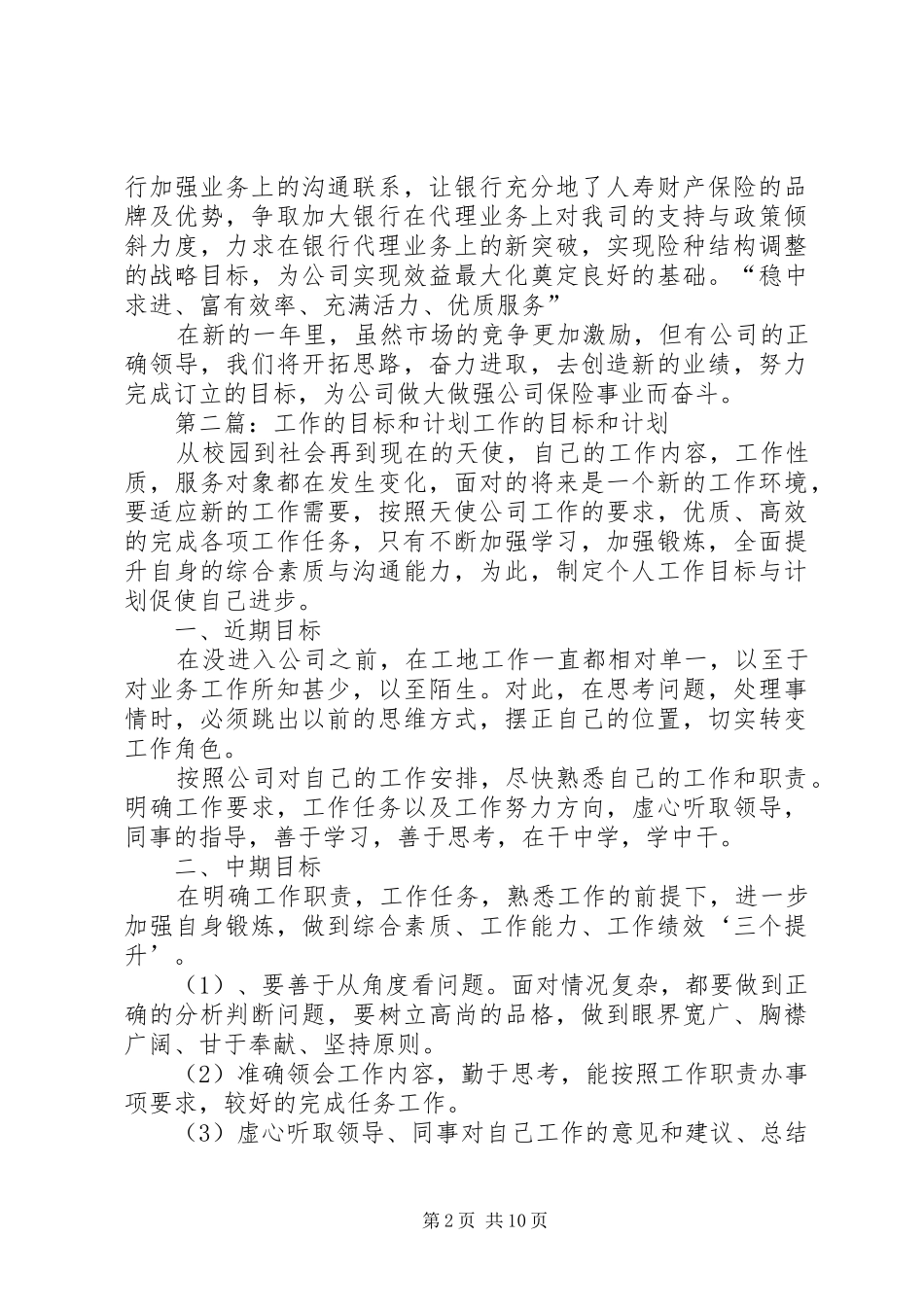 工作计划和目标_第2页