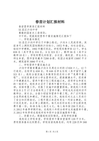 春苗计划汇报材料