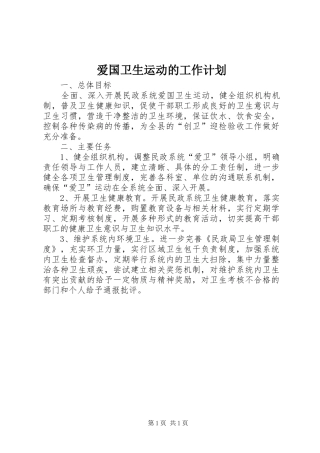 爱国卫生运动的工作计划