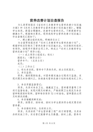 营养改善计划自查报告_1