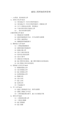 建筑工程档案资料管理