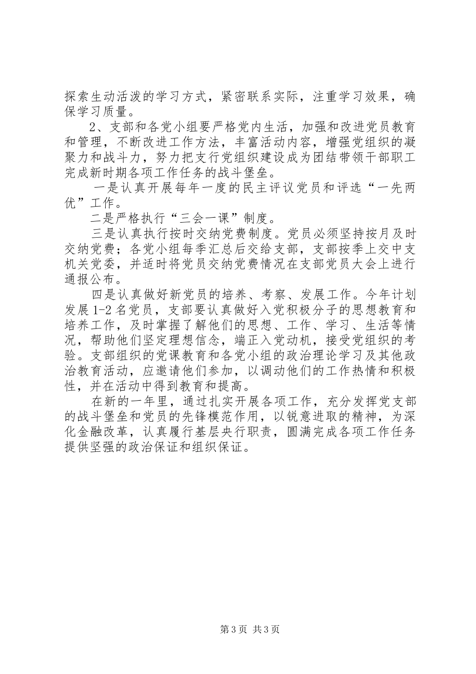 银行支行党支部工作计划_第3页