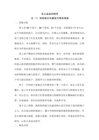 班级文化建设方案(版)