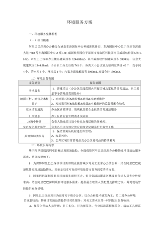 环境服务方案——以阿里巴巴深圳办公楼为例
