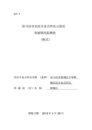 农民专业合作社财务报表格式