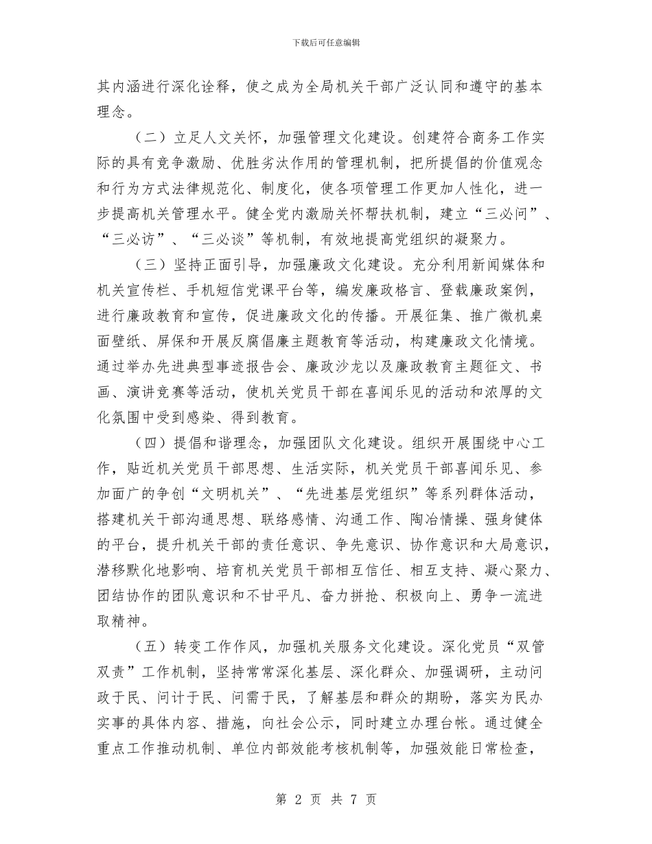 商务局机关文化建设实施方案与商务局的整改方案工作报告汇编_第2页