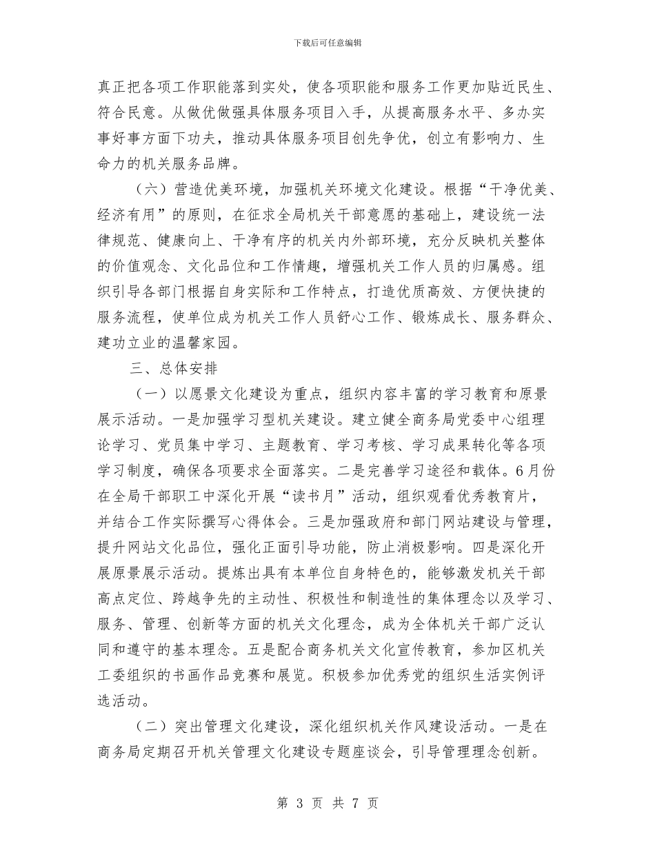 商务局机关文化建设实施方案与商务局的整改方案工作报告汇编_第3页