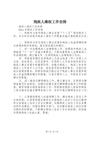 残疾人维权工作安排