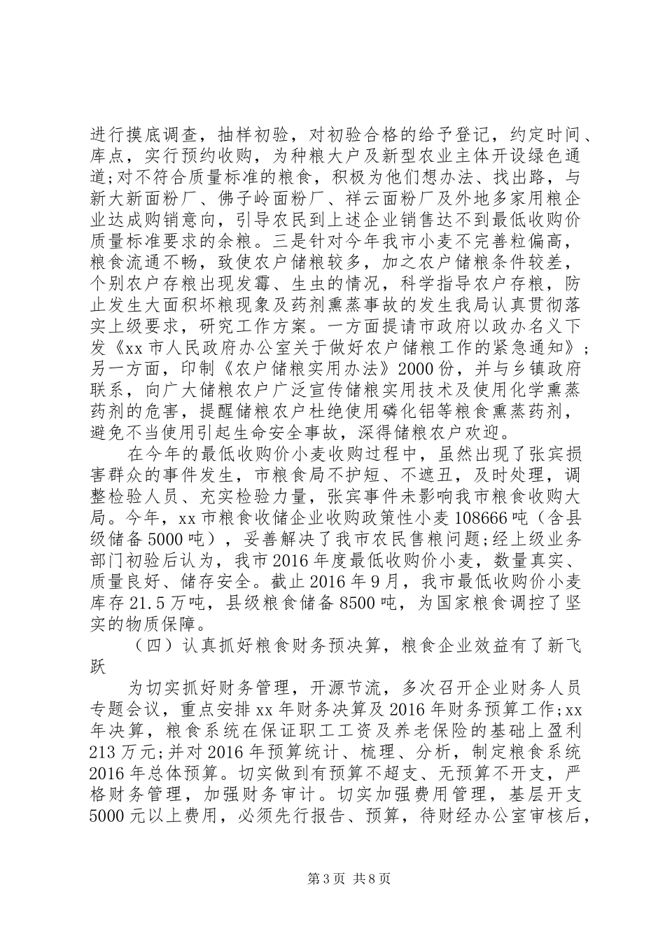 粮食局XX年工作总结及XX年计划_第3页