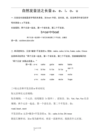 自然拼读法2_长元音a,e,i,o,u