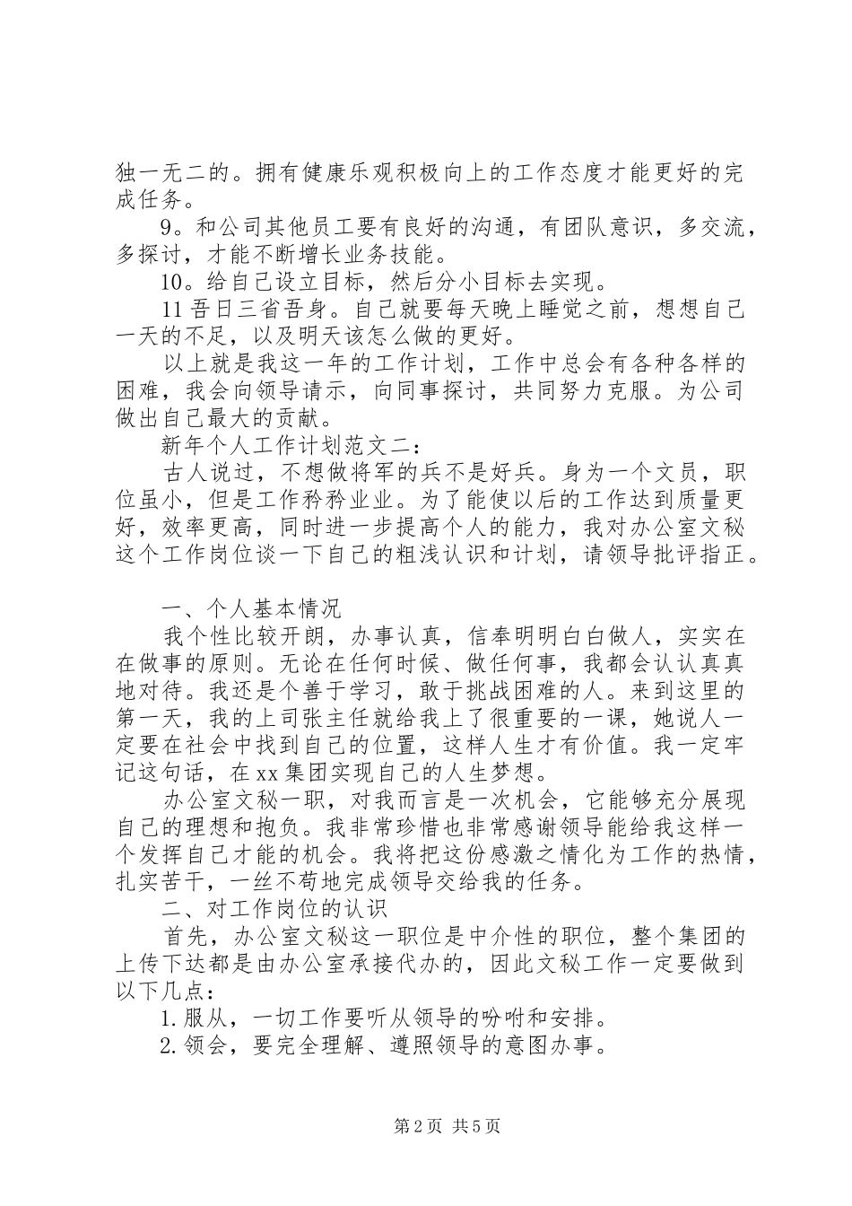 我的新年工作计划范文_第2页
