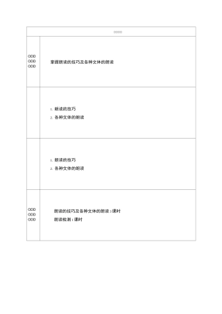 各类文体的朗读 教案