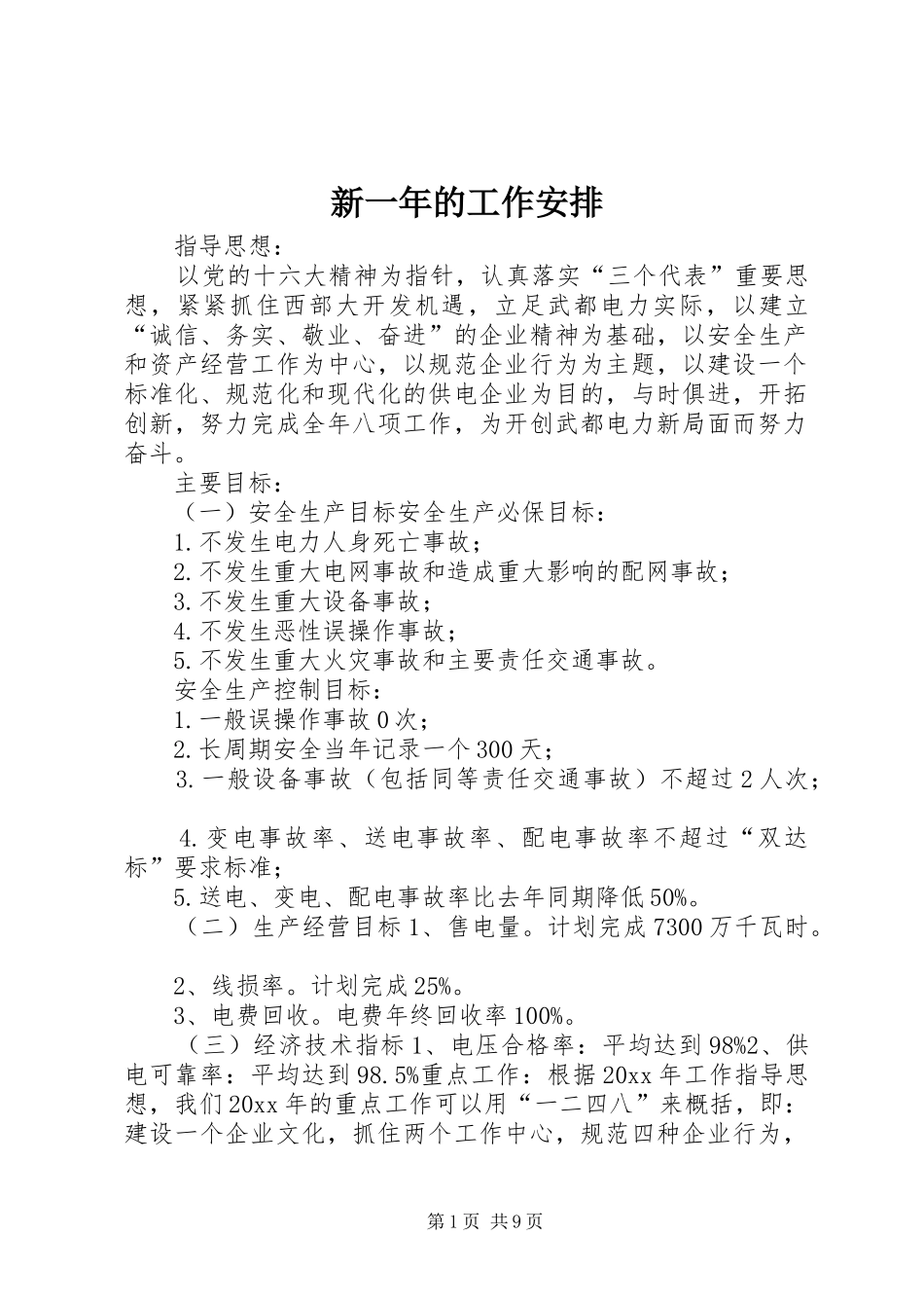 新一年的工作安排_第1页