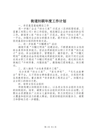 街道妇联年度工作计划_1