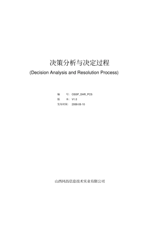 决策分析与决定过程
