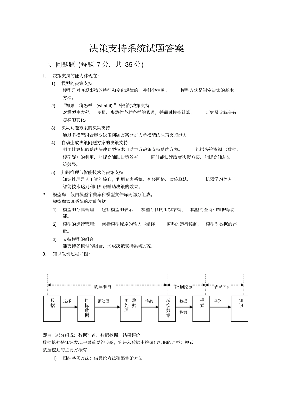 决策支持系统试题_第1页