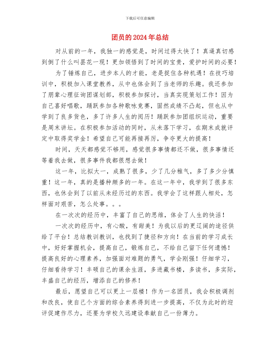 团员活动总结与团员的2024年总结汇编_第2页