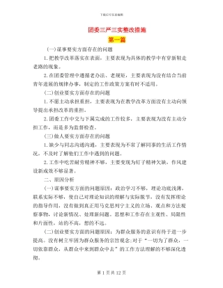 团委三严三实整改措施