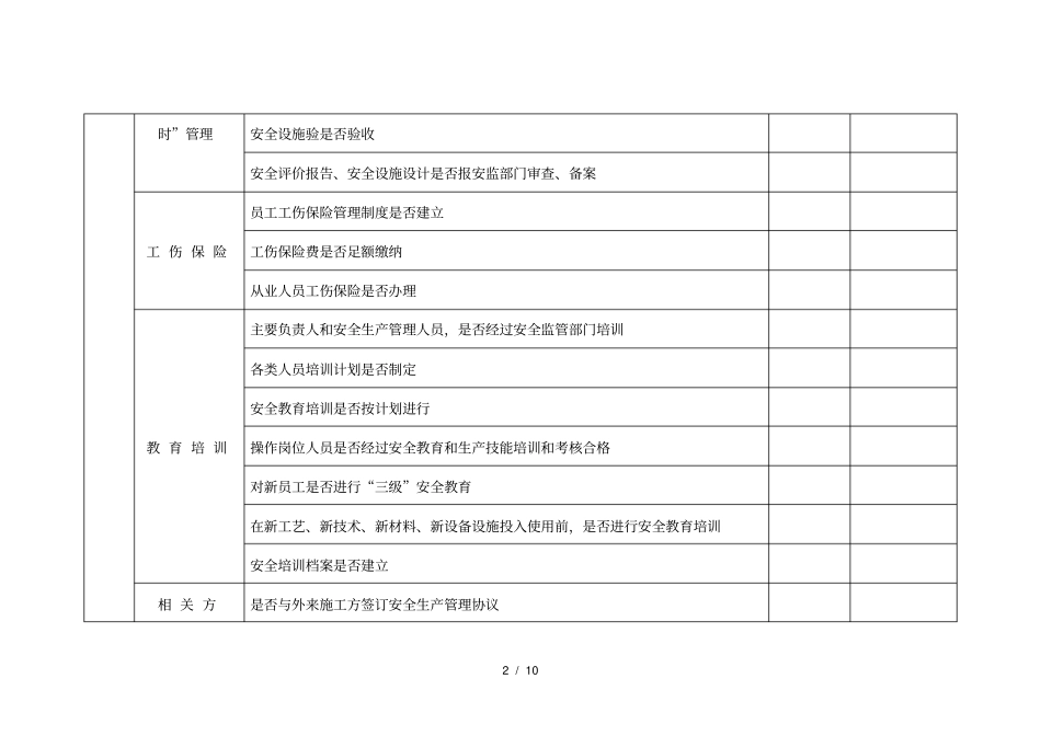 冶金企业安全生产检查表_第2页