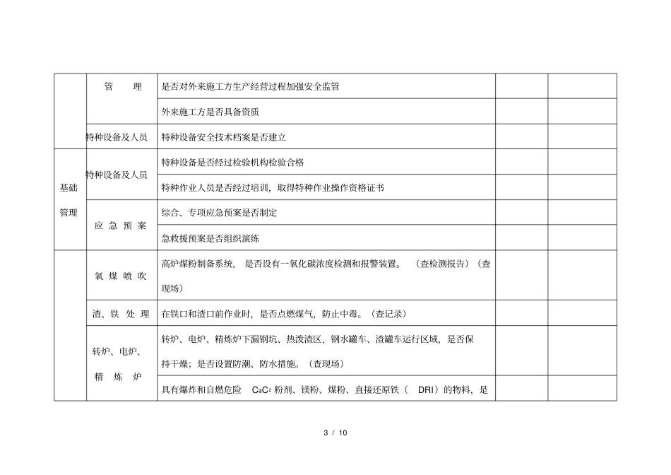 冶金企业安全生产检查表_第3页