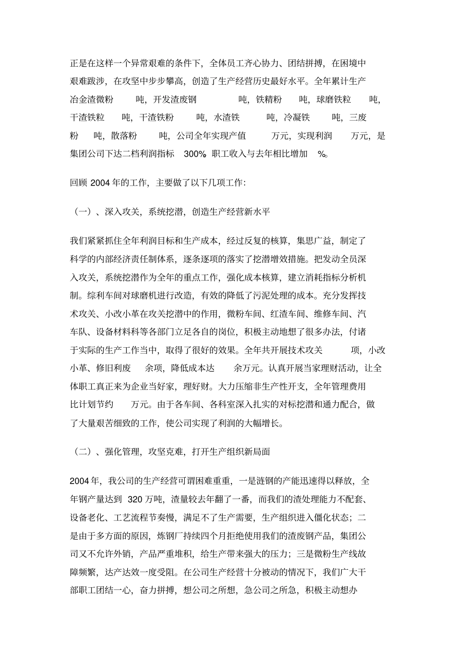 冶金渣环保集团04行政工作报告_第2页