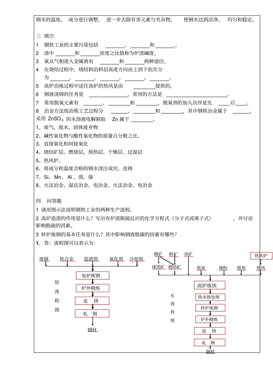 冶金概论模拟试题答案_第2页