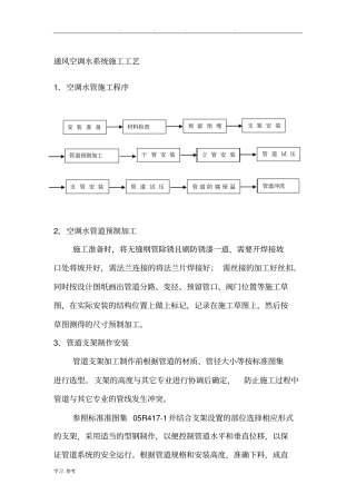 冷冻水水管施工工艺标准详