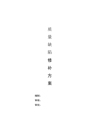 质量缺陷修补方案方针
