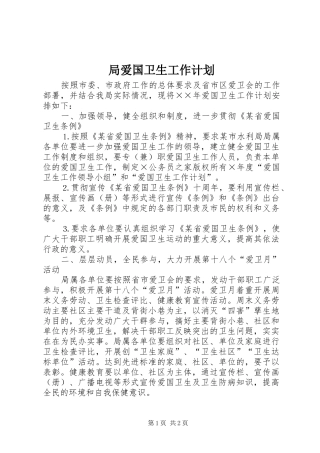 局爱国卫生工作计划