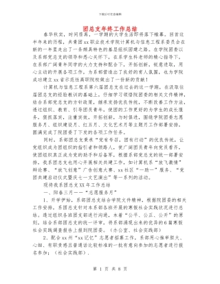 团总支年终工作总结