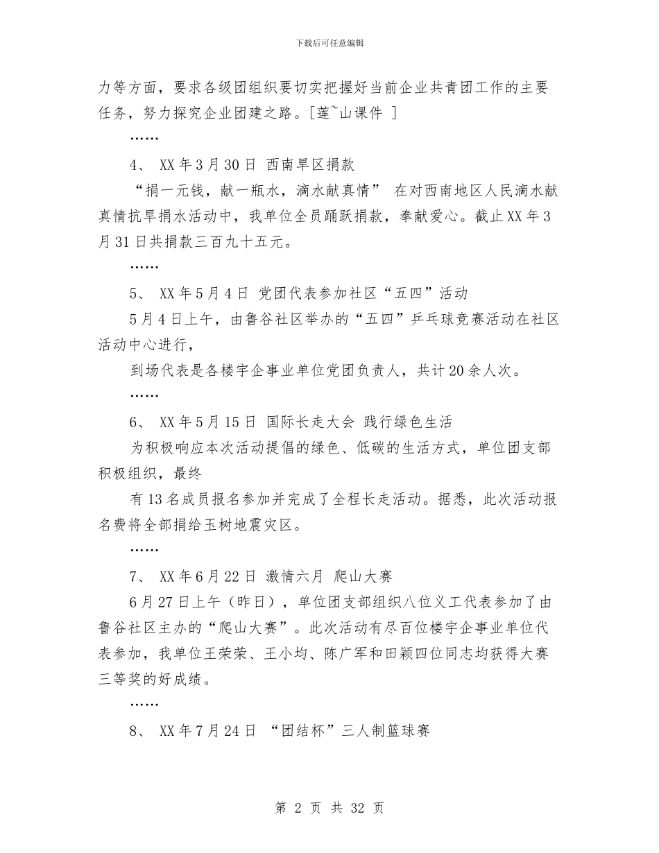 团支部年工作总结模板4篇与团支部年度工作总结汇编_第2页