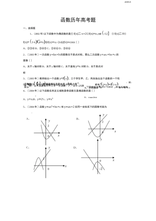 函数历年高考题