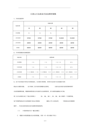 冷站群控策略