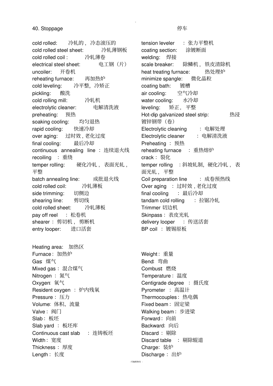 冷轧常用专业词汇表_第3页