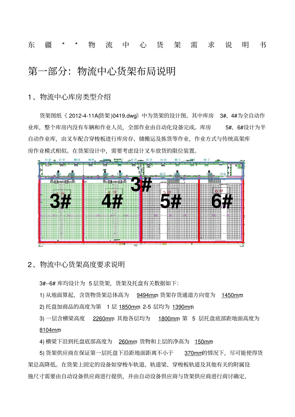 冷链物流中心穿梭式货架技术参数要求_第1页