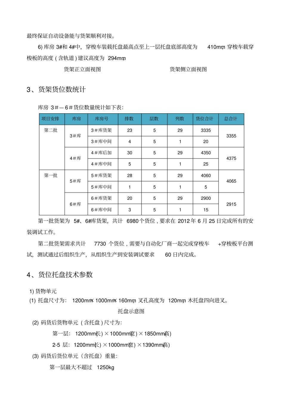 冷链物流中心穿梭式货架技术参数要求_第2页