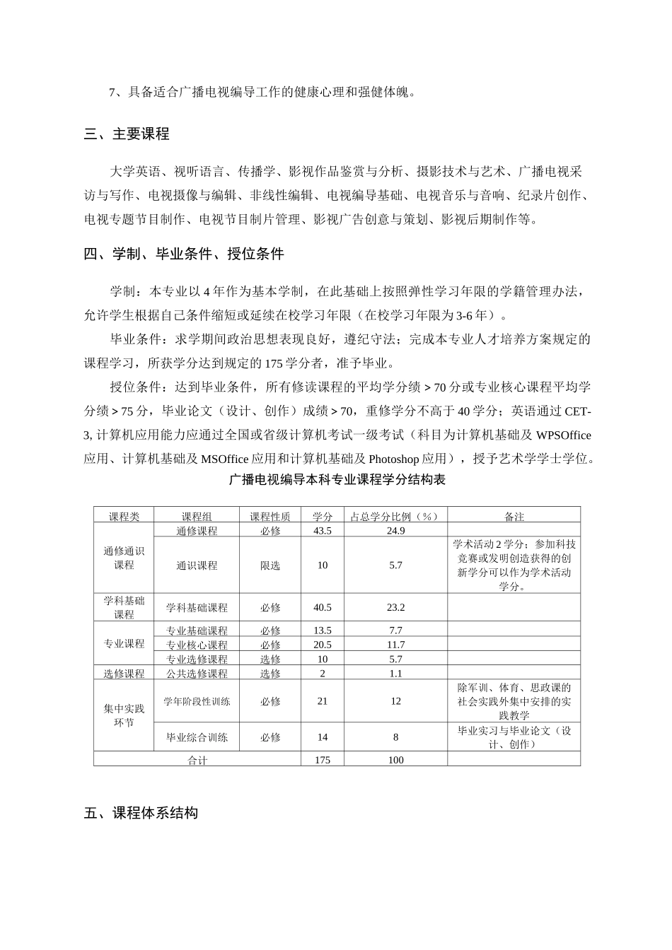 广播电视编导专业本科生培养方案_第2页