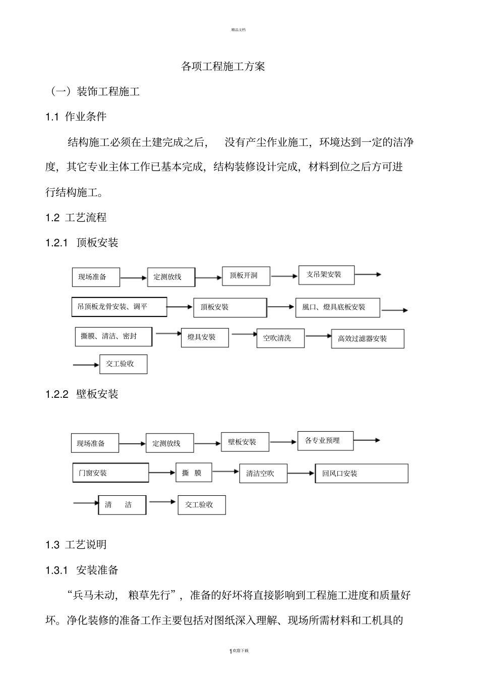 净化施工通用技术方案_第1页