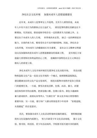 净化社会文化环境